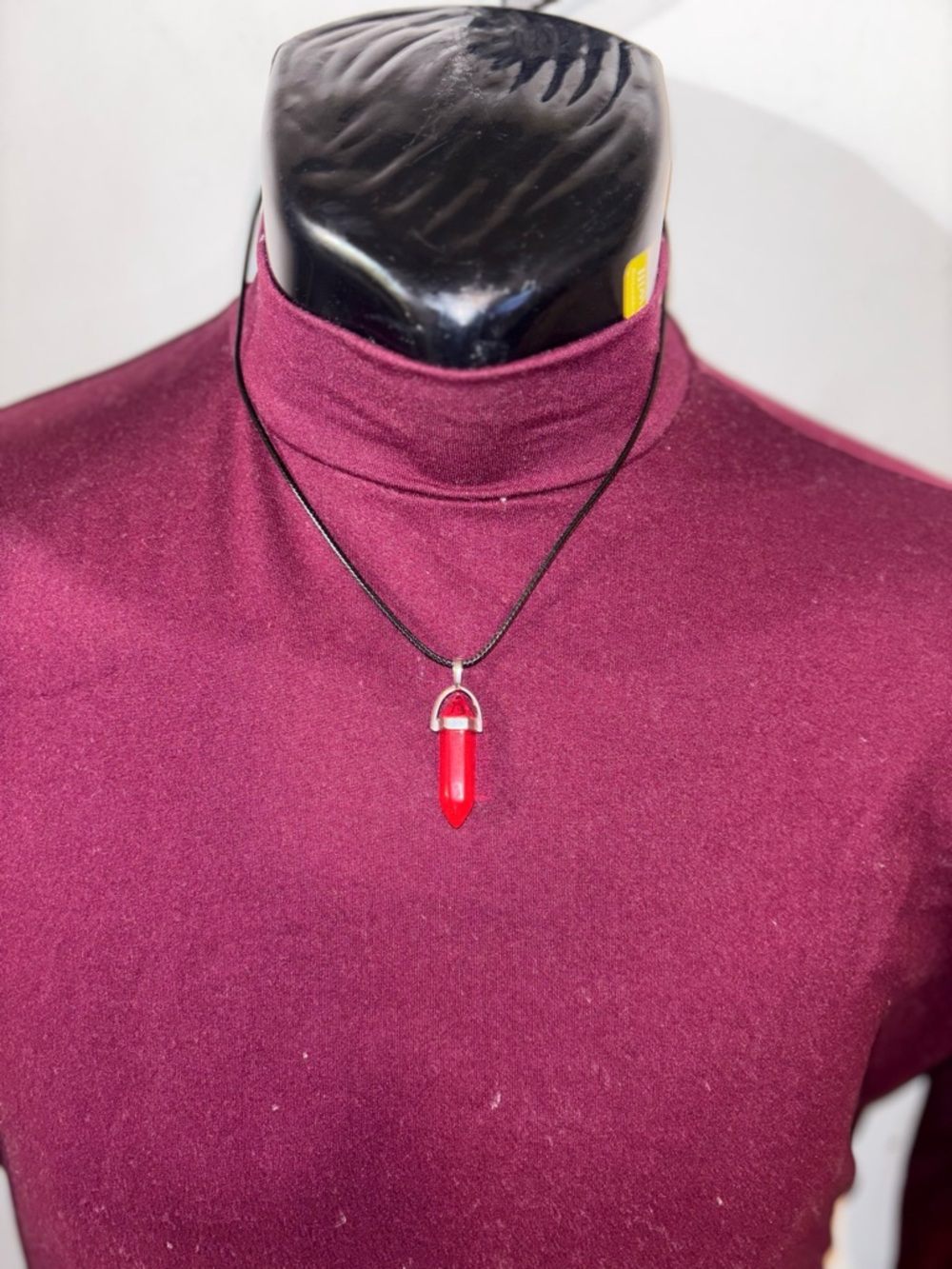Red Crystal Point Pendant Necklace - Unbranded